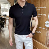Men's Ribbed Knit Polo Shirt
