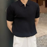 Men's Ribbed Knit Polo Shirt