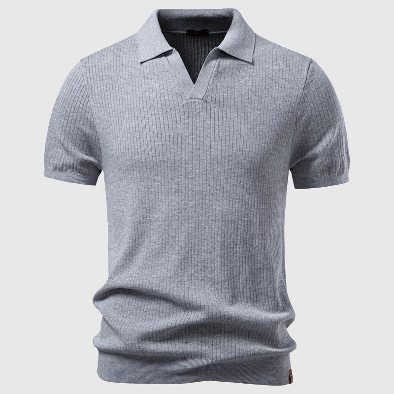 Men's Textured Knit Polo Shirt