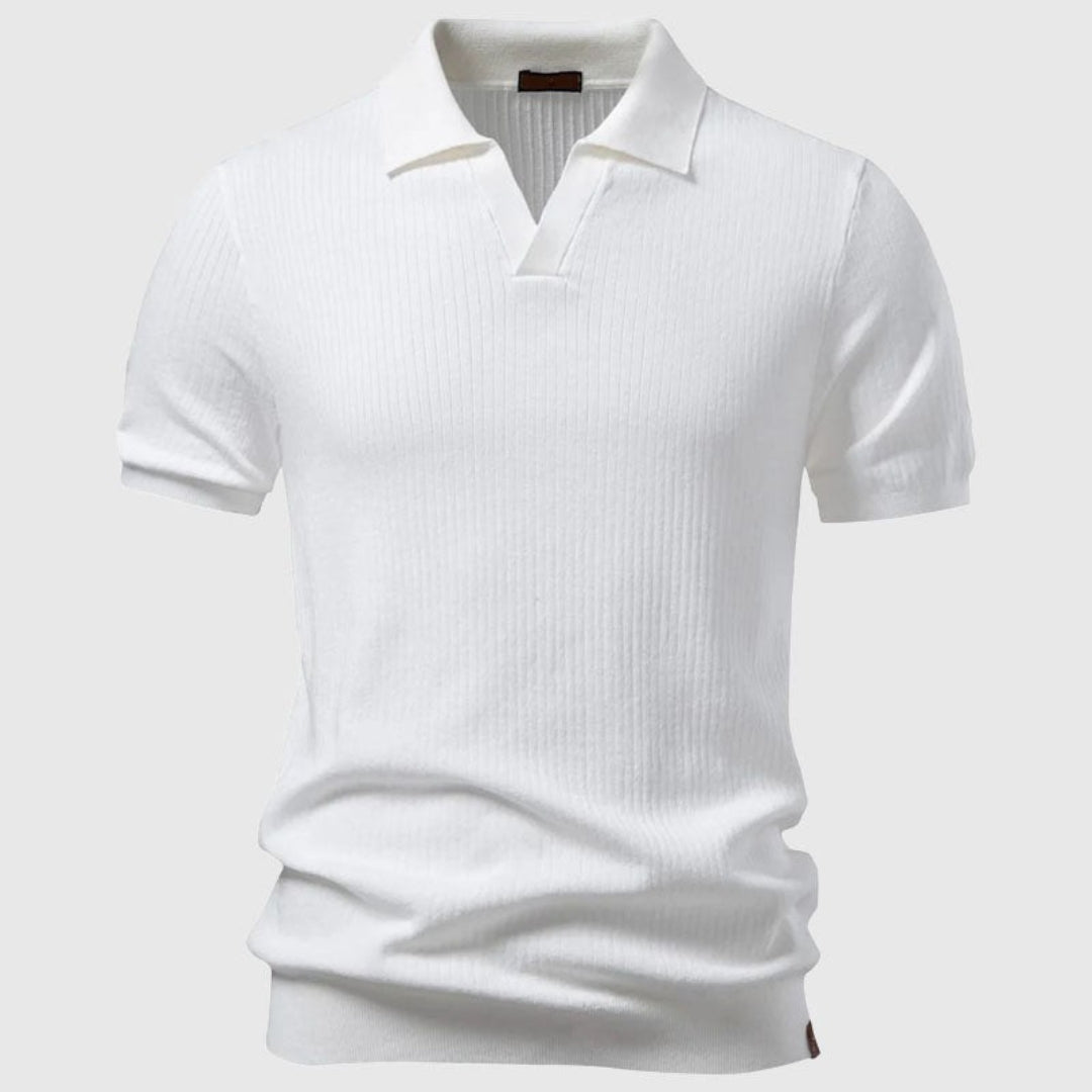 Men's Textured Knit Polo Shirt
