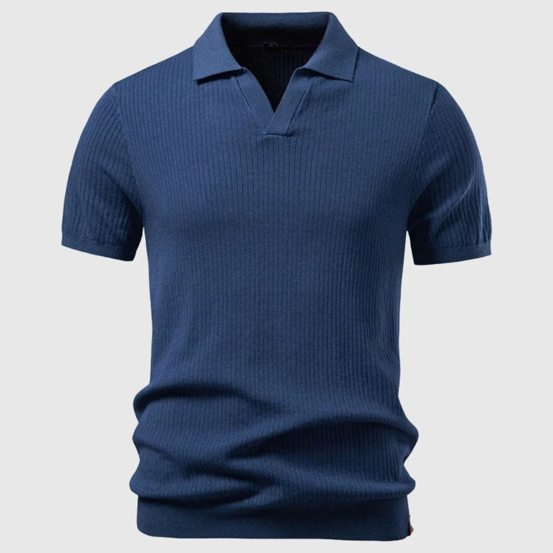 Men's Textured Knit Polo Shirt