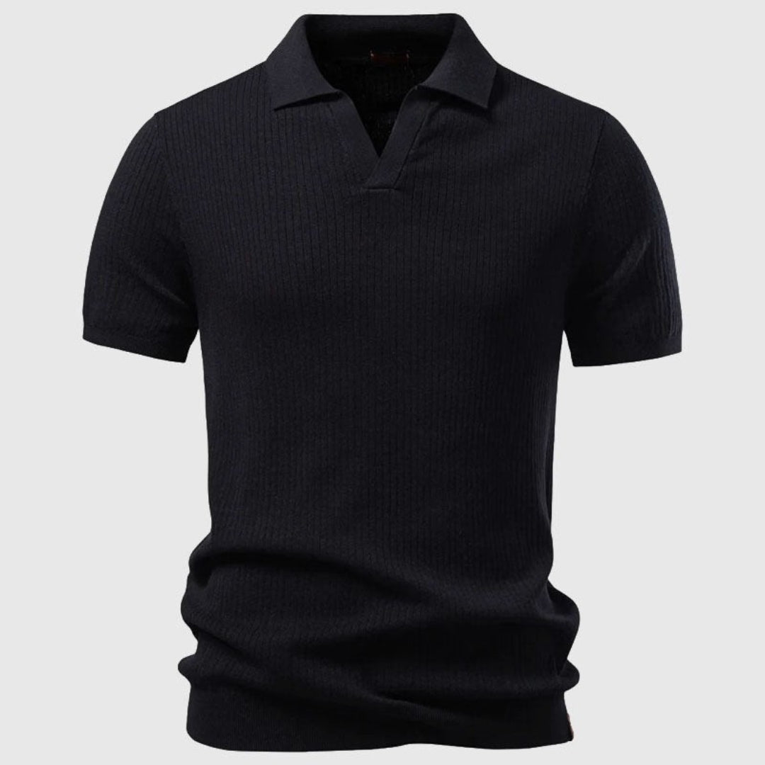 Men's Textured Knit Polo Shirt