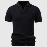 Men's Textured Knit Polo Shirt