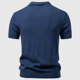 Men's Textured Knit Polo Shirt