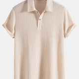 Men's Ribbed Knit Polo Shirt