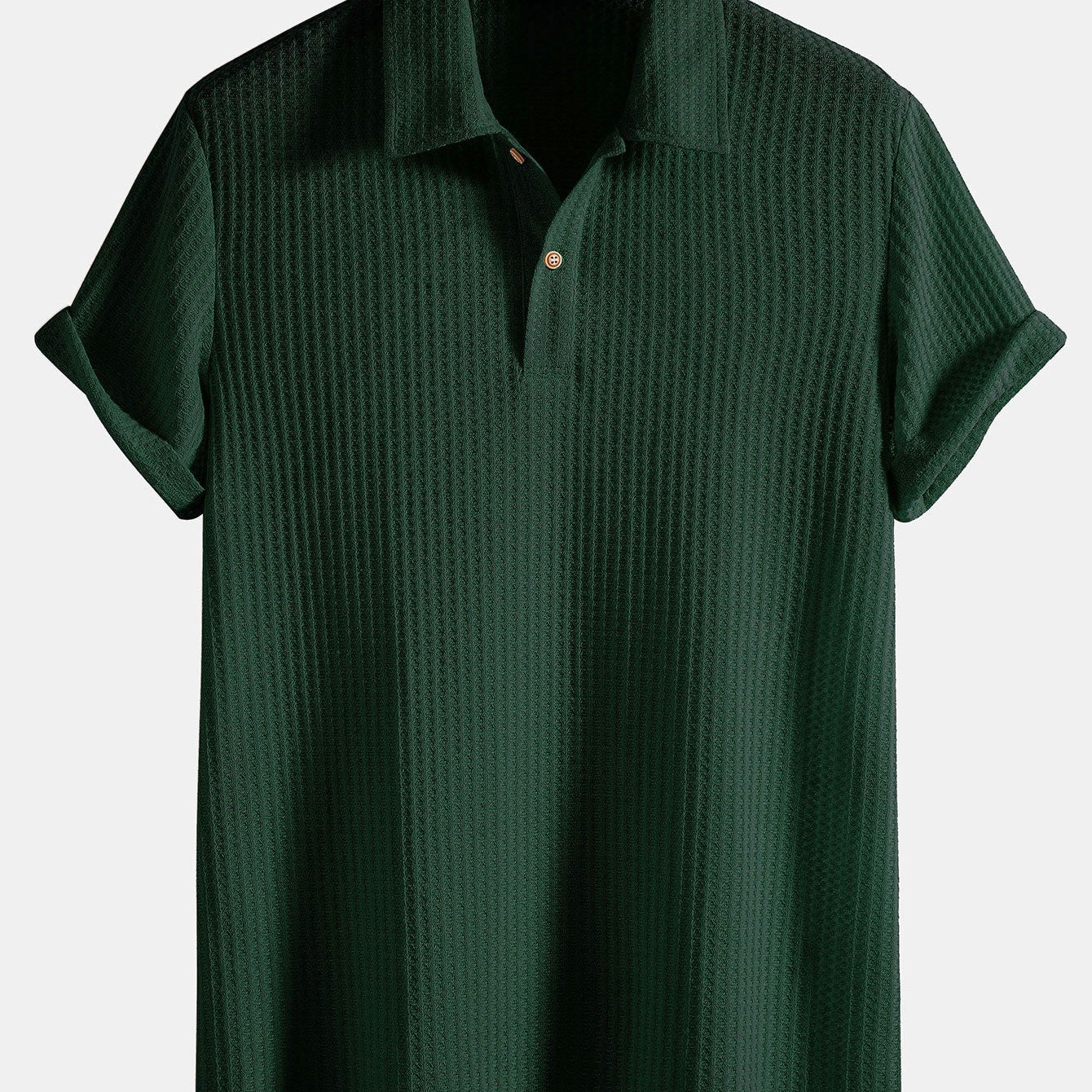 Men's Ribbed Knit Polo Shirt