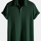 Men's Ribbed Knit Polo Shirt