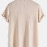 Men's Ribbed Knit Polo Shirt