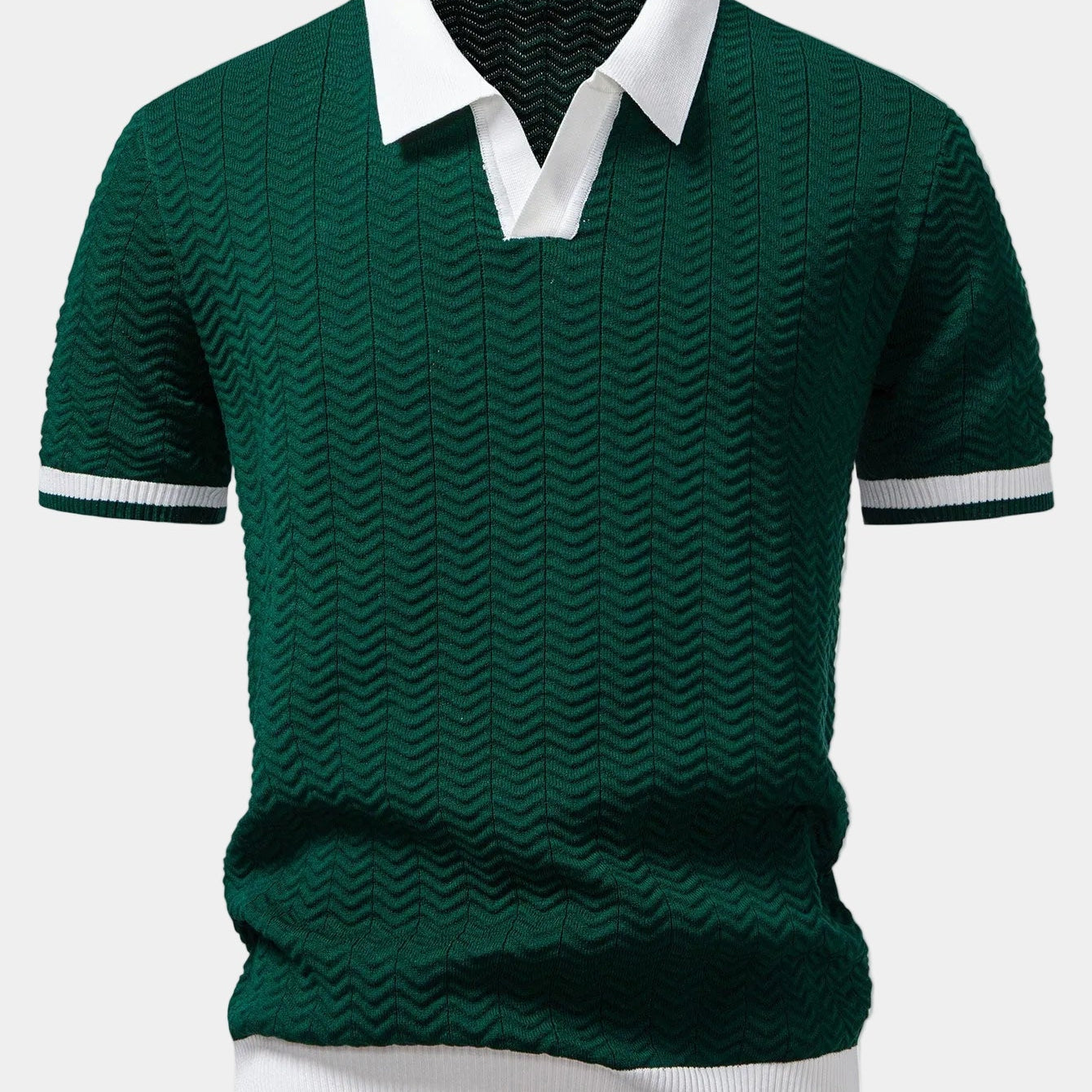 Men's Textured Knit Polo Shirt