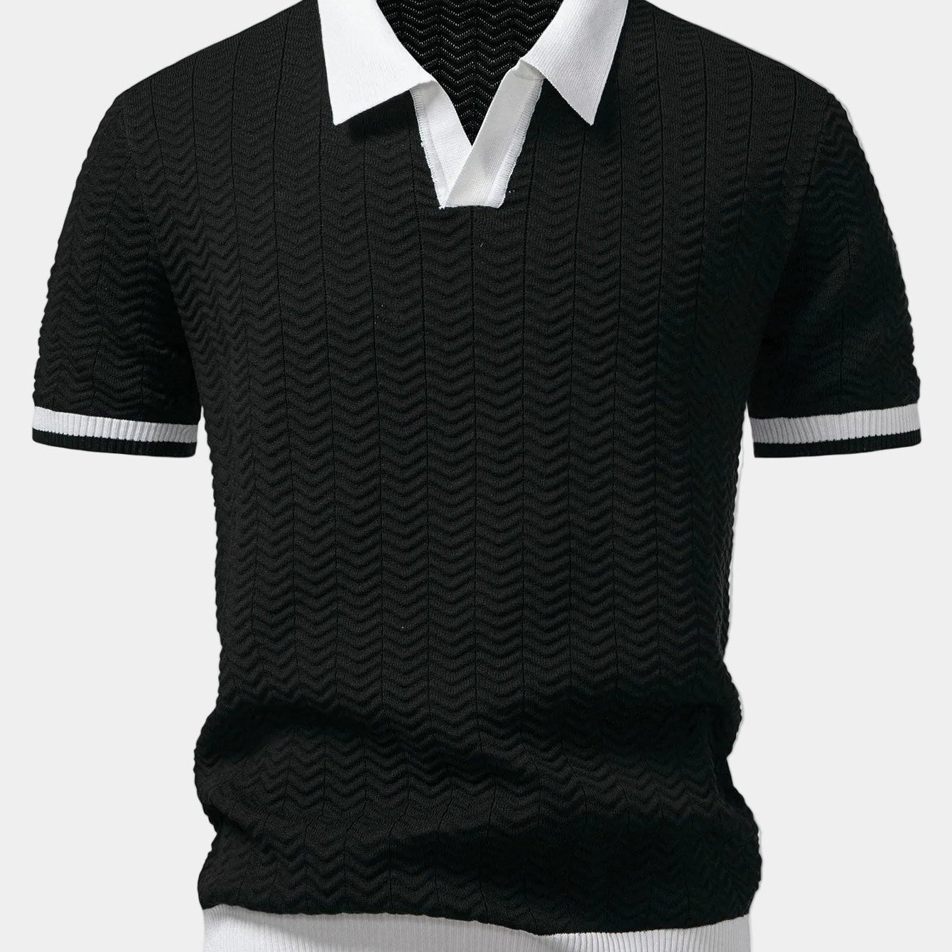 Men's Textured Knit Polo Shirt