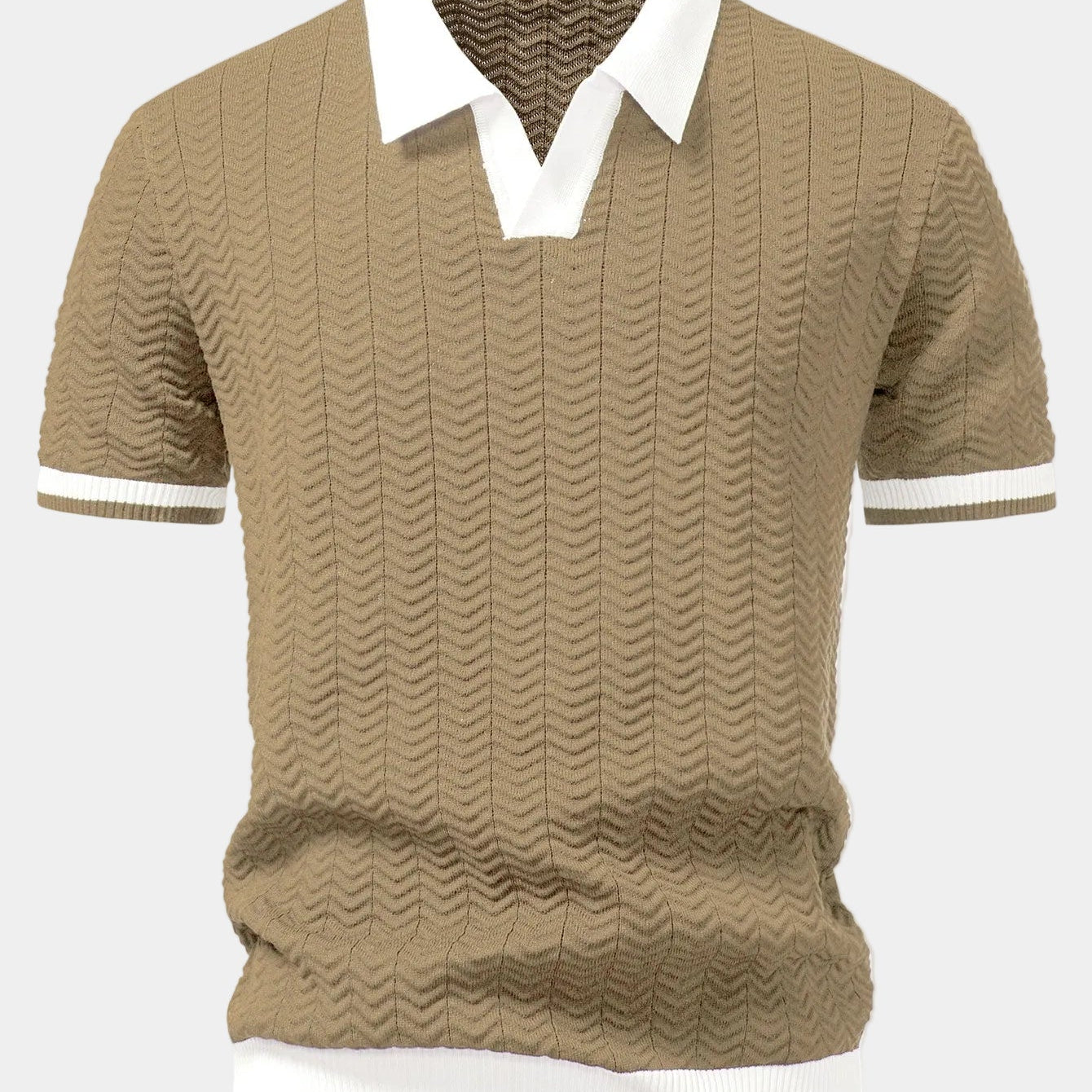 Men's Textured Knit Polo Shirt