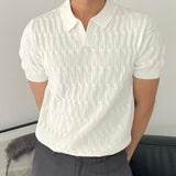 Men's Textured Knit Polo Shirt