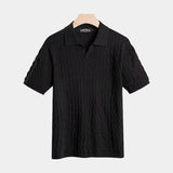 Men's Textured Knit Polo Shirt