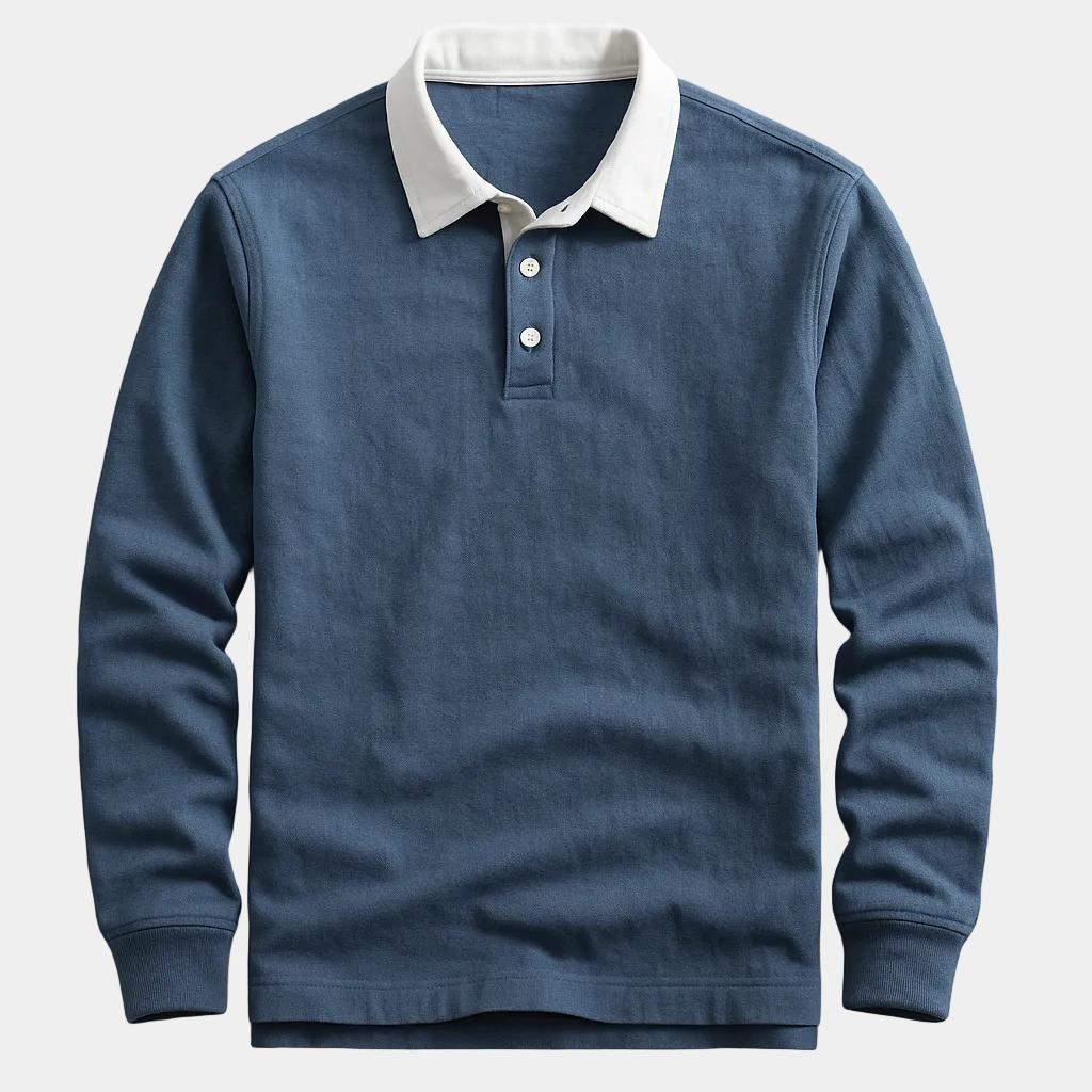 Men's Long Sleeve Polo Sweatshirt