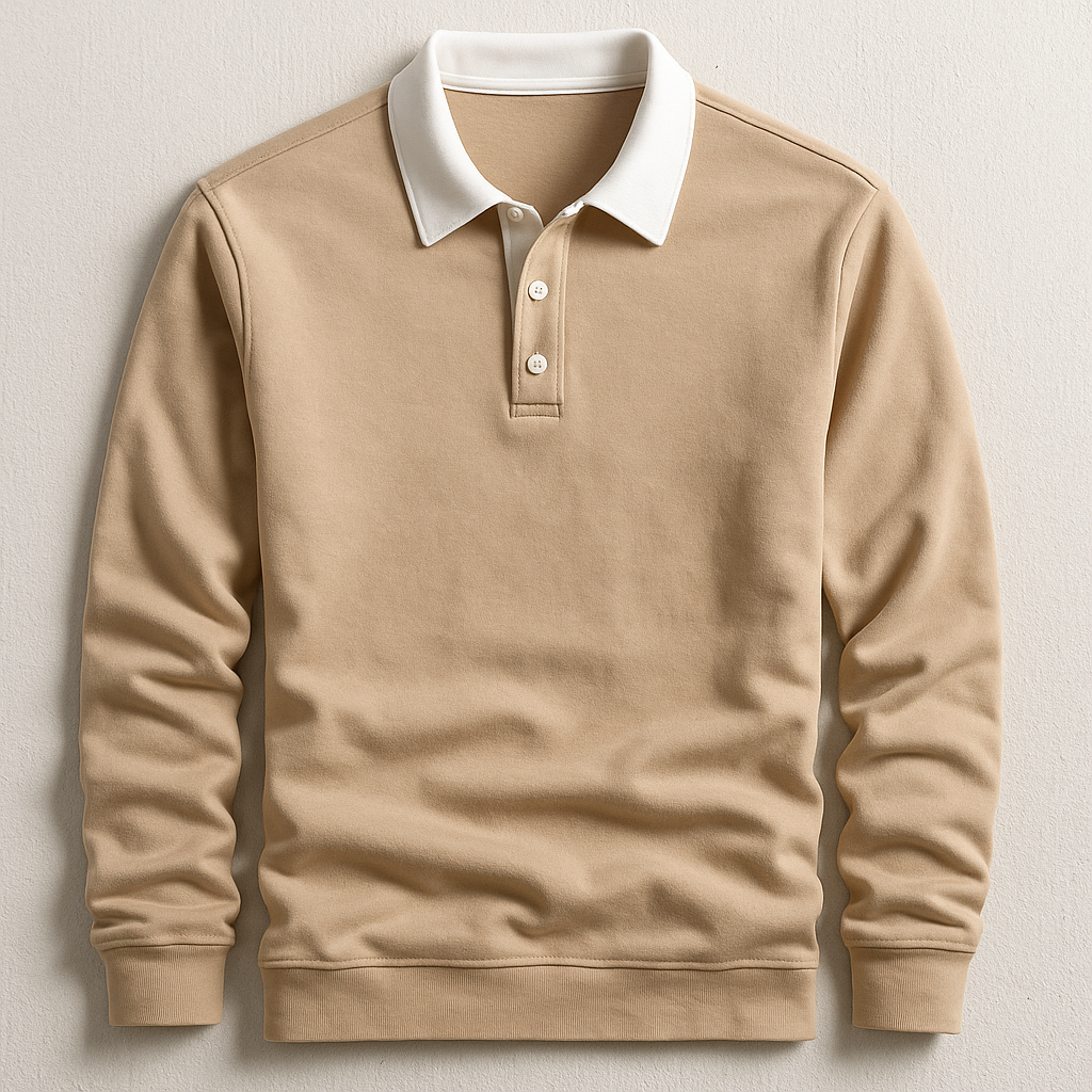 Men's Long Sleeve Polo Sweatshirt