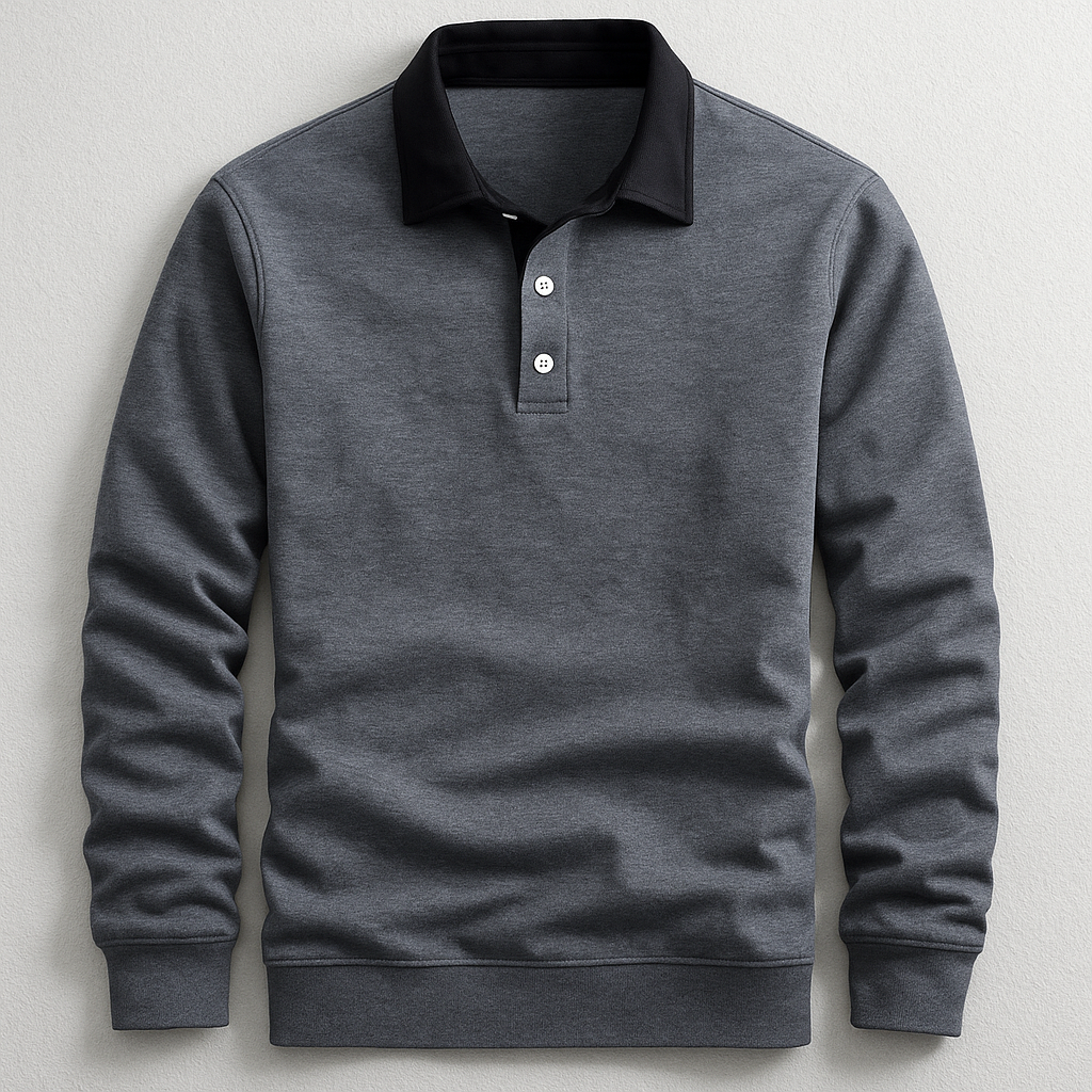 Men's Long Sleeve Polo Sweatshirt
