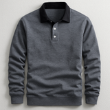 Men's Long Sleeve Polo Sweatshirt