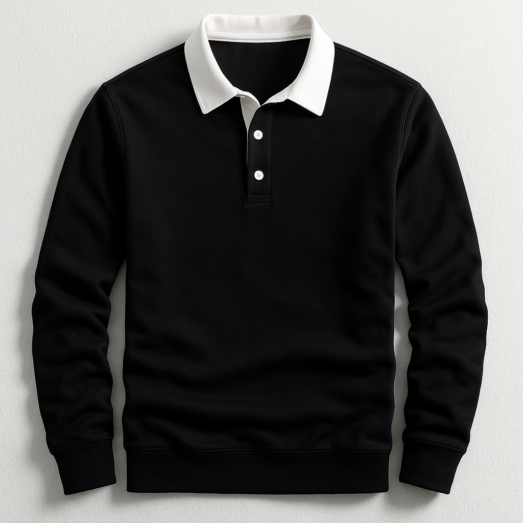 Men's Long Sleeve Polo Sweatshirt