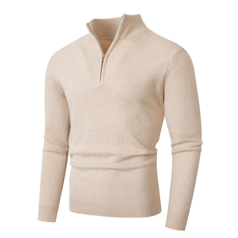 Men's Quarter Zip Knit Sweater