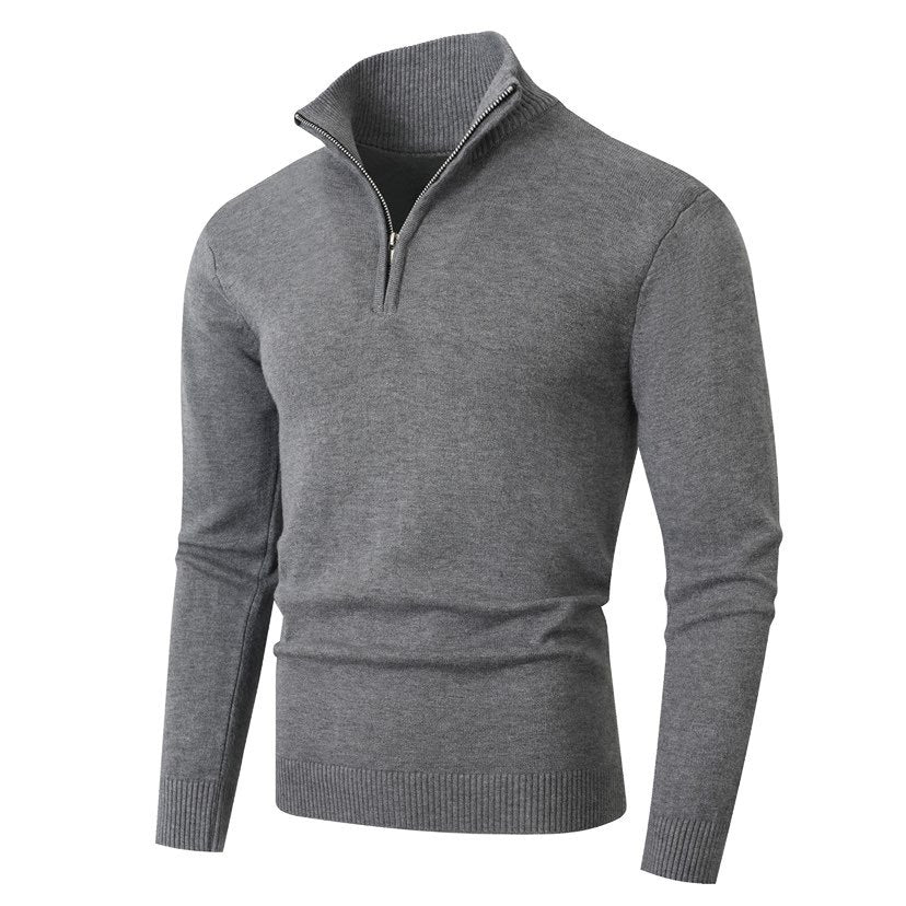 Men's Quarter Zip Knit Sweater