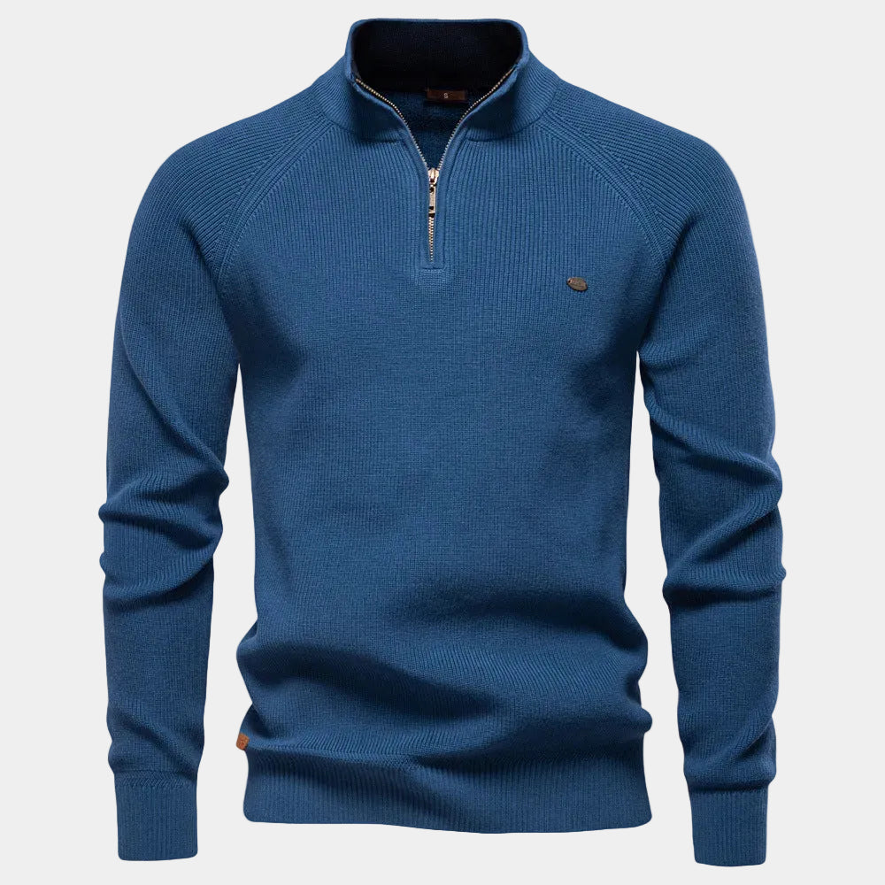 Men's Quarter Zip Knit Sweater