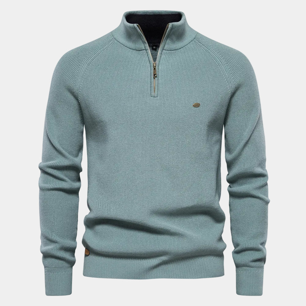 Men's Quarter Zip Knit Sweater