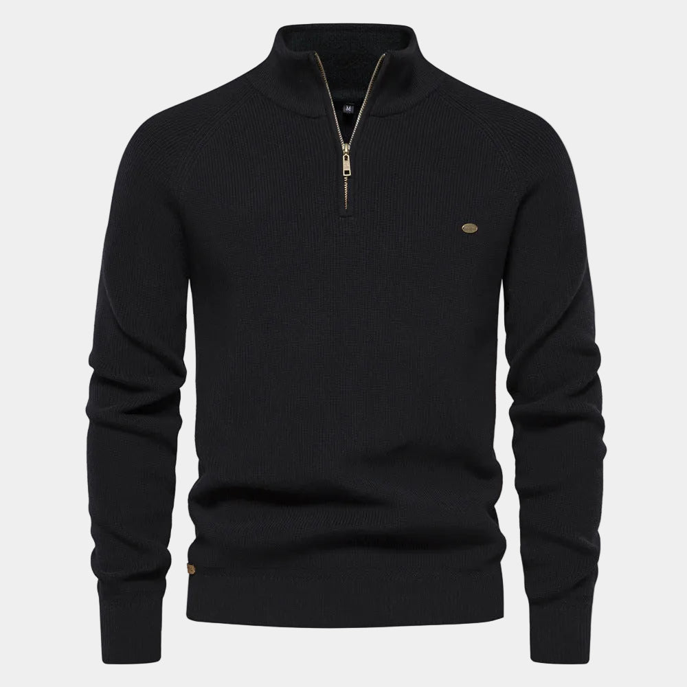 Men's Quarter Zip Knit Sweater