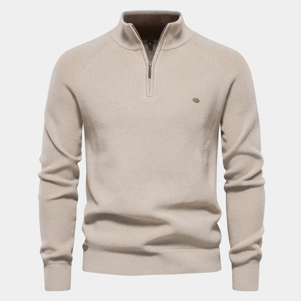 Men's Quarter Zip Knit Sweater