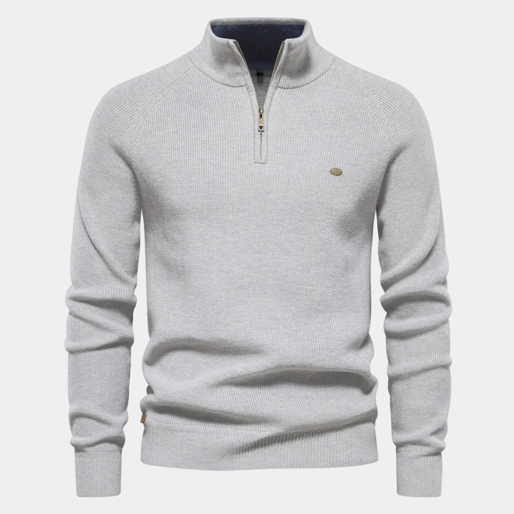Men's Quarter Zip Knit Sweater