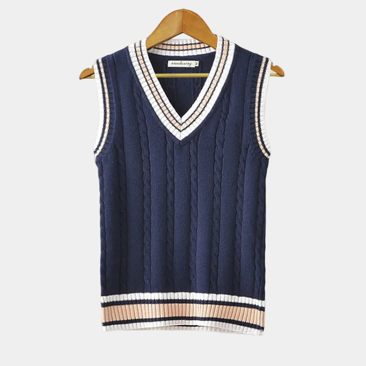 Men's Cable Knit V-Neck Sweater Vest