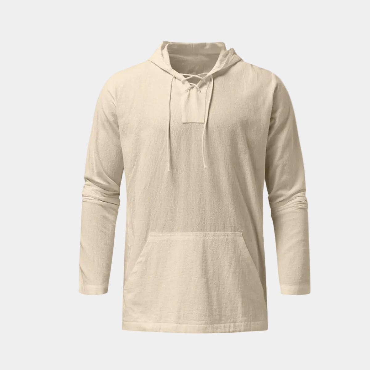 Men's Hooded Lace-Up Henley Shirt