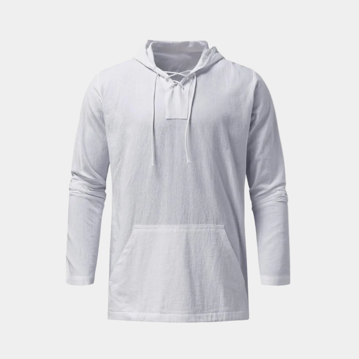 Men's Hooded Lace-Up Henley Shirt