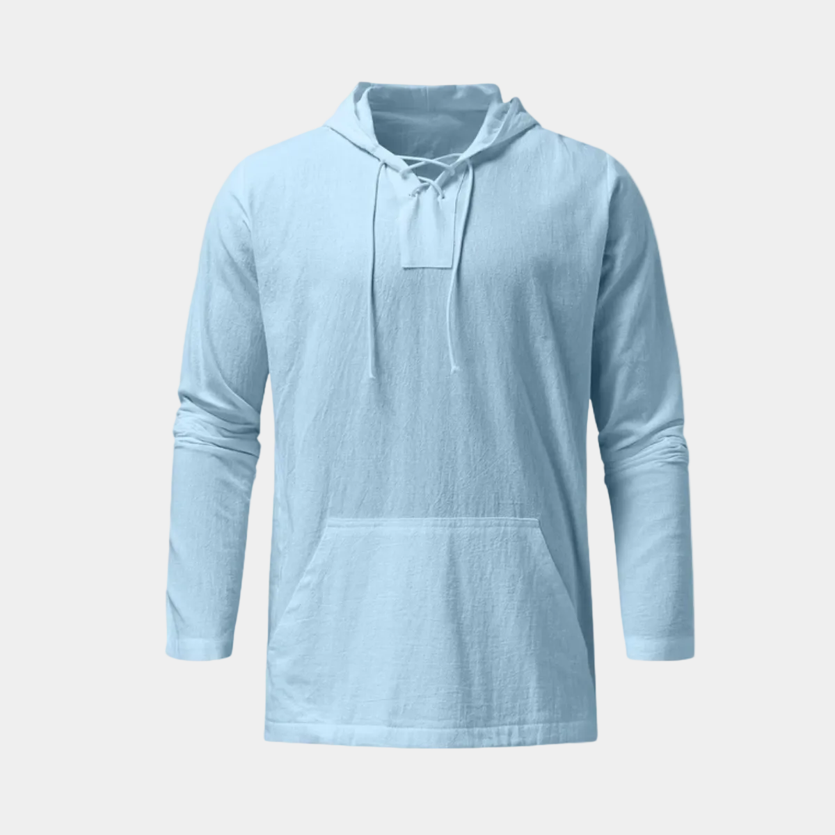 Men's Hooded Lace-Up Henley Shirt