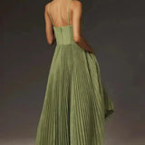 Women's Sweetheart Neckline Pleated Midi Dress