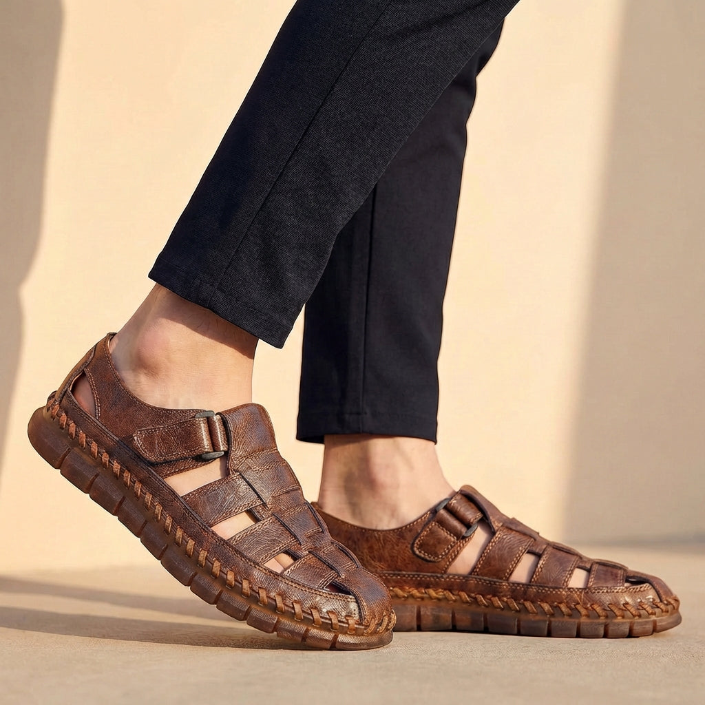 Women's Woven Leather Fisherman Sandals
