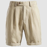 Men's Pleated Rolled Hem Chino Shorts