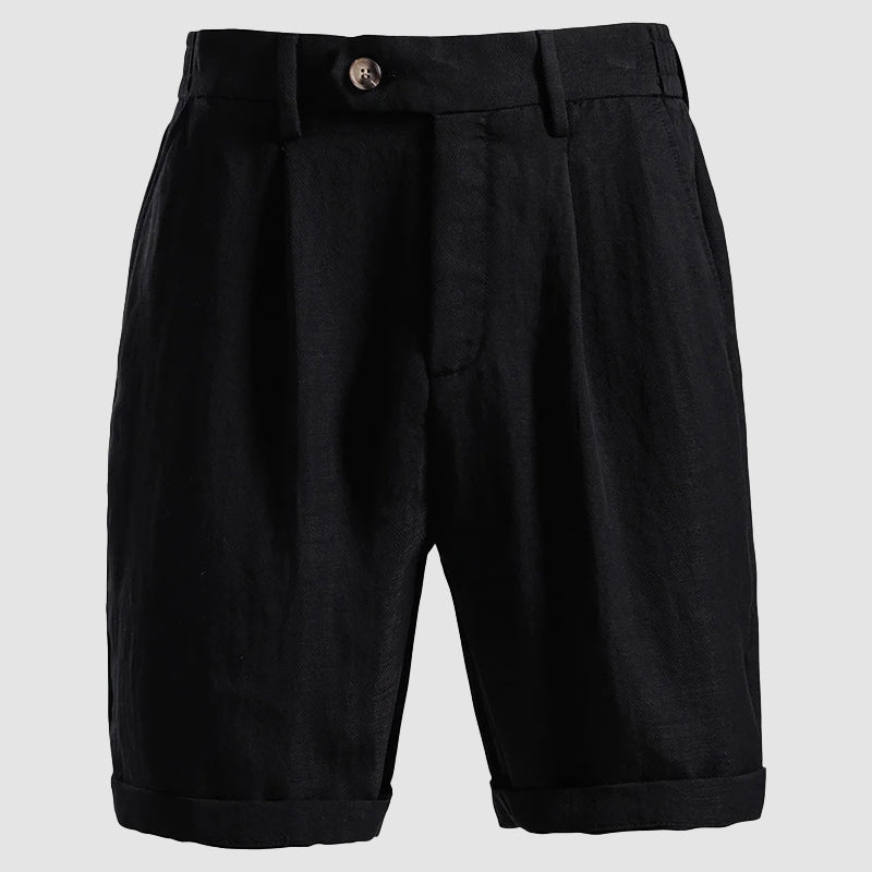 Men's Pleated Rolled Hem Chino Shorts