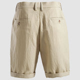 Men's Pleated Rolled Hem Chino Shorts