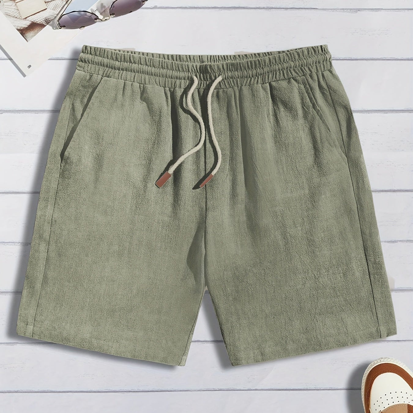 Men's Linen-Style Drawstring Shorts