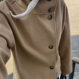 Women's Structured Wool Stand Collar Jacket