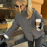 Women's Structured Wool Stand Collar Jacket