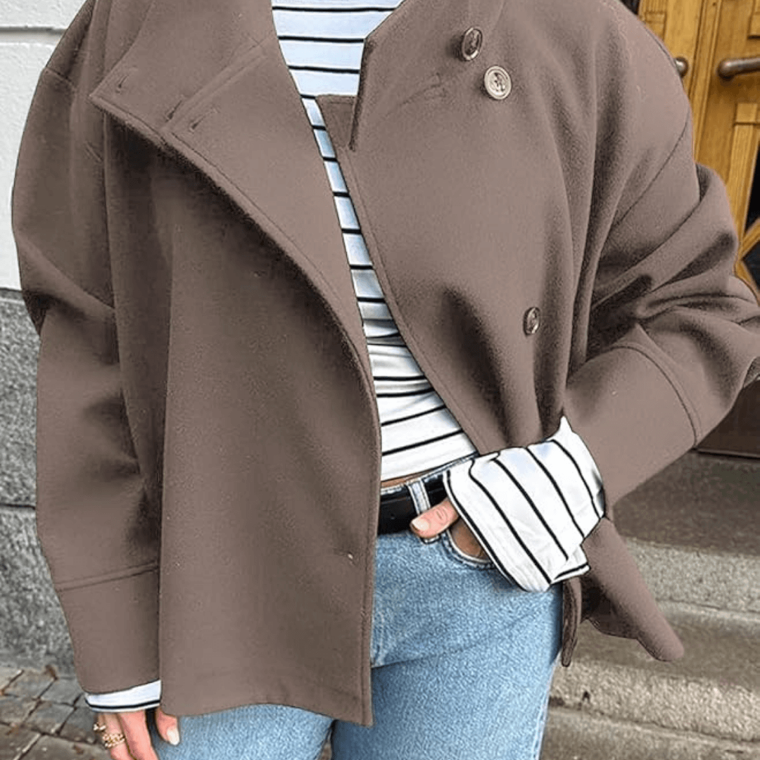 Women's Structured Wool Stand Collar Jacket