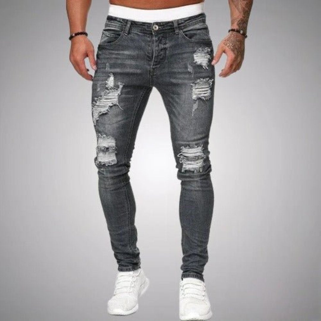 Men's Distressed Slim Fit Jeans