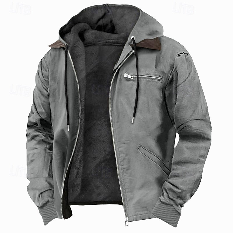 Men's Fleece-Lined Hooded Full-Zip Jacket