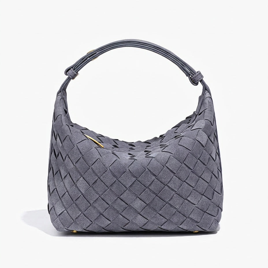 Women's Woven Vegan Suede Shoulder Bag