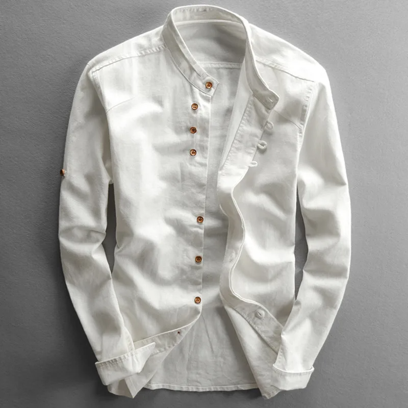 Men's Linen Button-Up Shirt