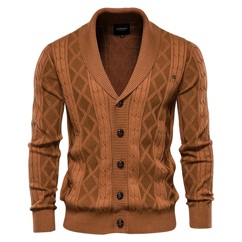 Men's Shawl Collar Button Knit Cardigan